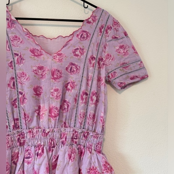 NWT LoveShackFancy Mavis Lilac Fusion Purple Rose Floral Mini Tiered Dress Small - Picture 13 of 16